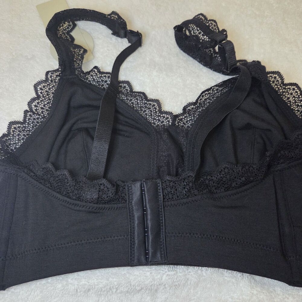 NWT Parfait Dalis P5641 Women's Full Busted Curvy Wire Free Bralette Black 34H - Picture 3 of 6